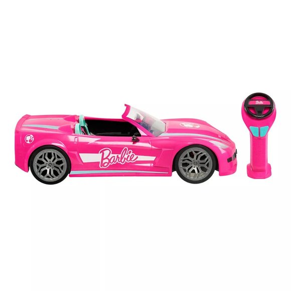 New Barbie Full Function RC Remote Control Pink Convertible Car With Lights 3+ - Picture 5 of 5